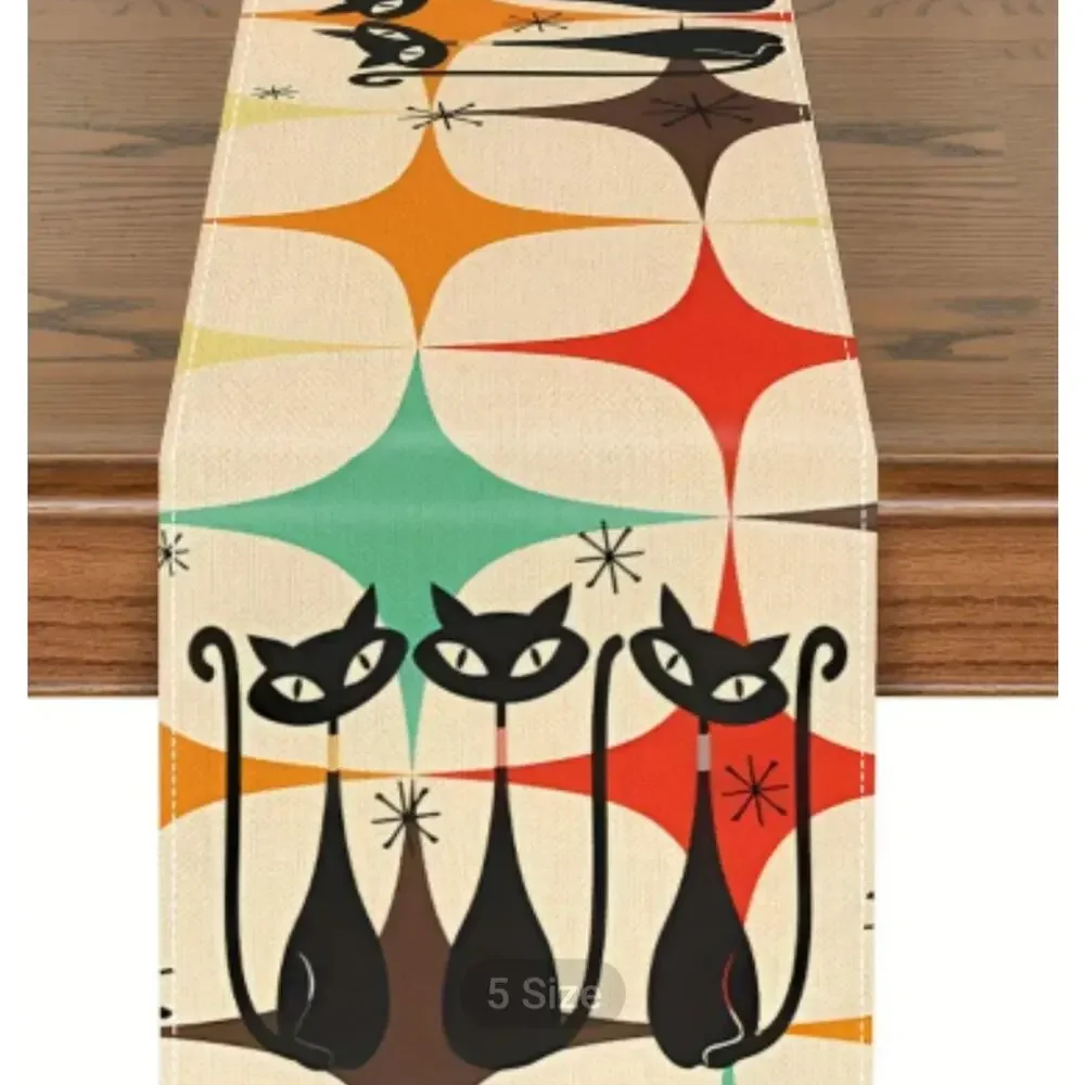 MCM Atomic Cats Table Runner 13